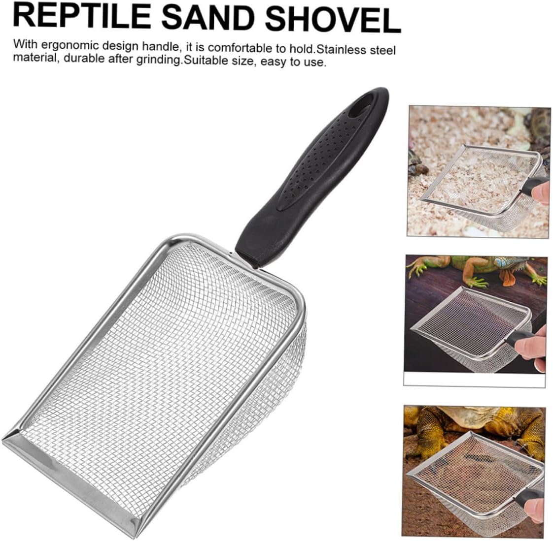 Toyvian 2pcs Bearded Dragon Scoop Litter Scooper Holder for Reptile Terrarium Heavy Duty Pooper Scooper