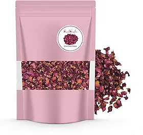 Pétalas de rosa secas verdadeiras vermelhas secas pétalas de rosa a granel para banho, confetes, artesanato, decoração de bolo - 30 ml