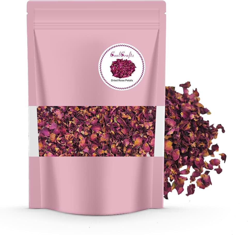 Pétalas de rosa secas verdadeiras vermelhas secas pétalas de rosa a granel para banho, confetes, artesanato, decoração de bolo - 30 ml