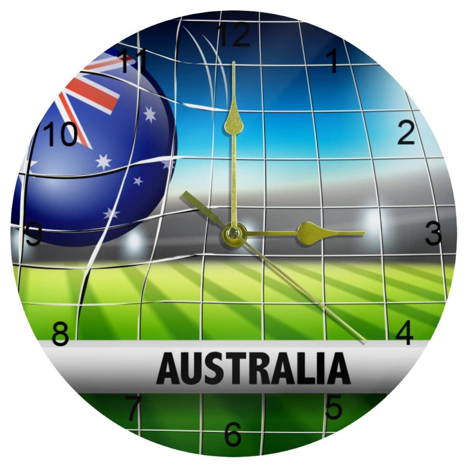 Horloge murale football australien ronde pour décorer votre salon ou chambre d'ado