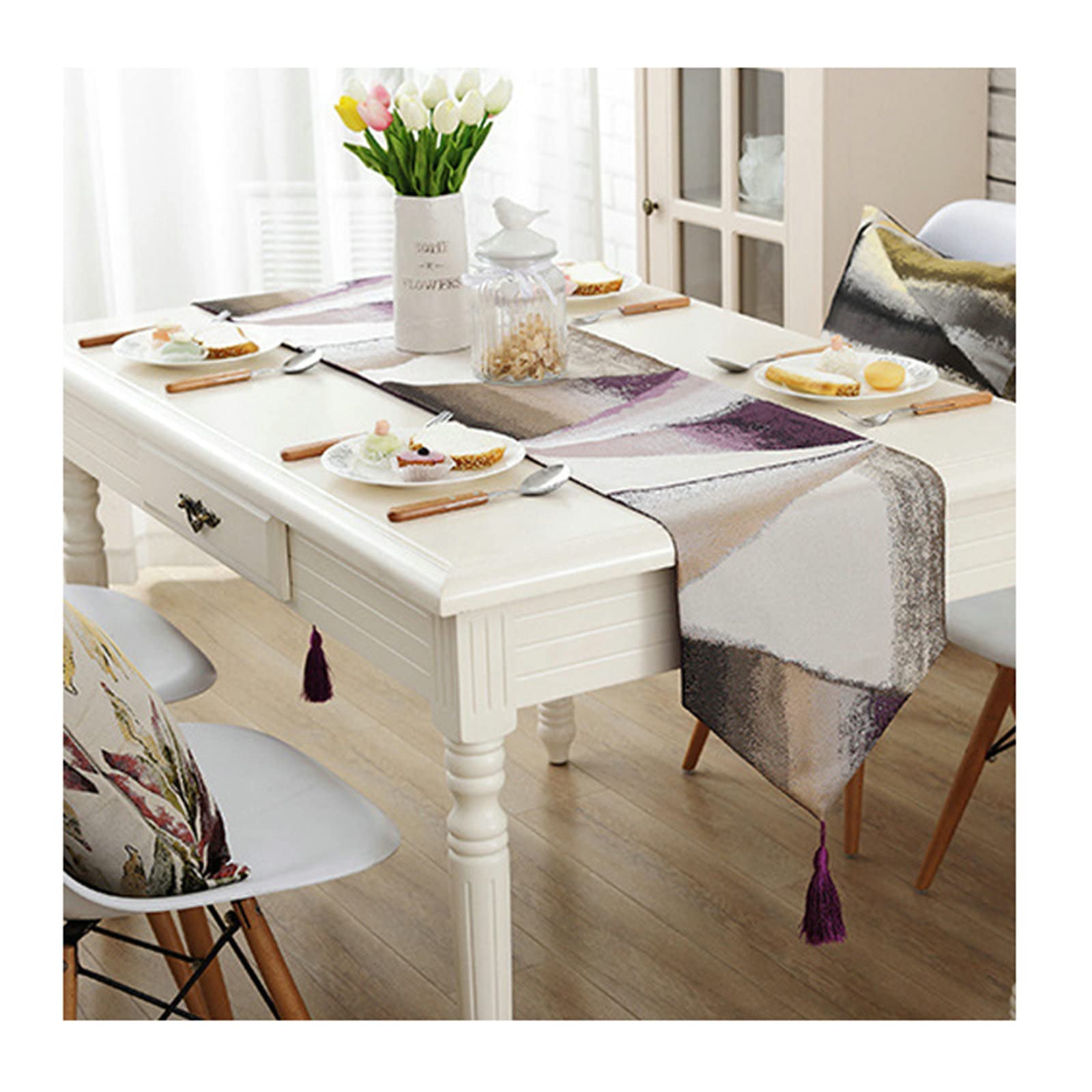 Chemin de table triangle abstrait vintage violet en polyester WXKAGF - 7