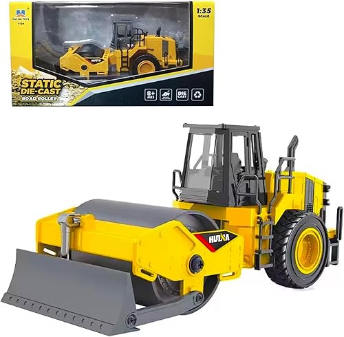 Gemini&Genius Juguetes de vehículos de construcción a escala 135, graduador fundido a presión de ingeniería, cepilladora de carretera, modelos de