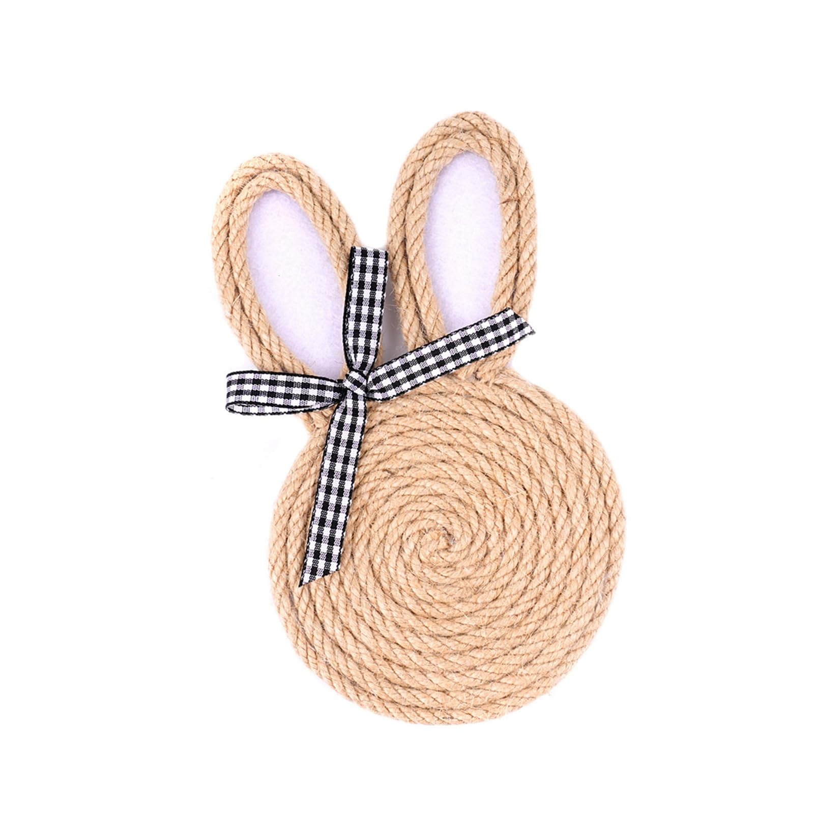 Osniyaw A Unique Easter Themed Coasters Woven Rope Non Woven Fabric Rabbit Shape Drink Coaster Gift For Housewarming Or Party Woven Rope Placemat