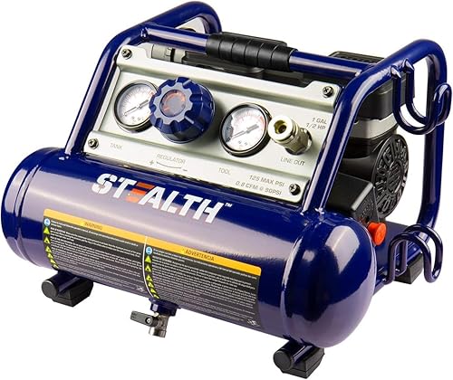 Miniatura 11 de Compresor de aire Stealth 3 galones, compresor de aire silencioso, sin aceite, para inflador de neumáticos, reparación de automóviles, clavado de