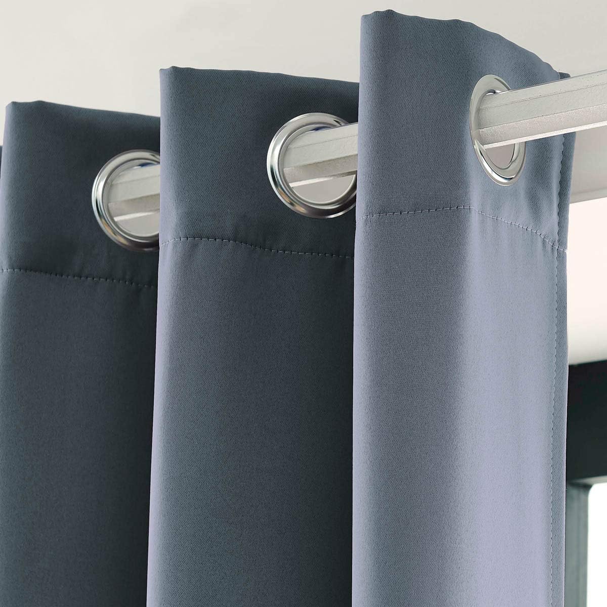 LA PALMA Thermal Insulated Blackout Darkening Grommet Living Room Curtains Window Drapes for Bedroom Pack of 2 Panels