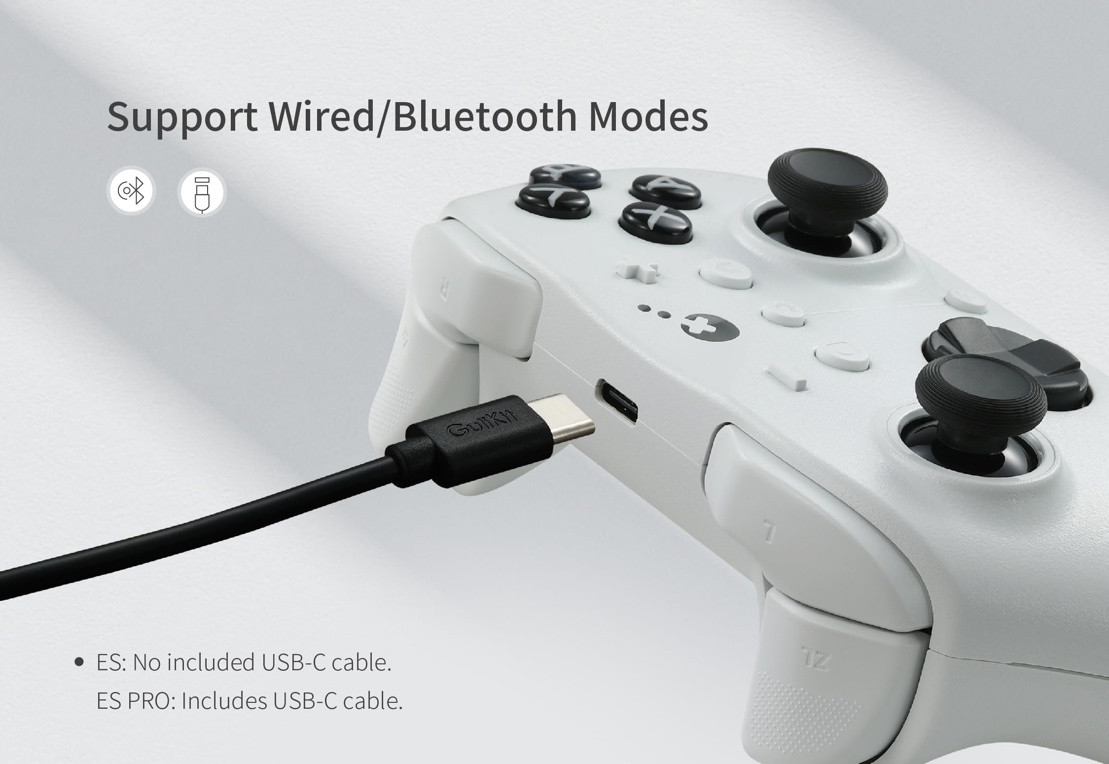 GuliKit ES PRO - Controlador de juegos de PC con cable e inalámbrico para Windows/Switch/Android/Switch 2 Wake-up (negro)