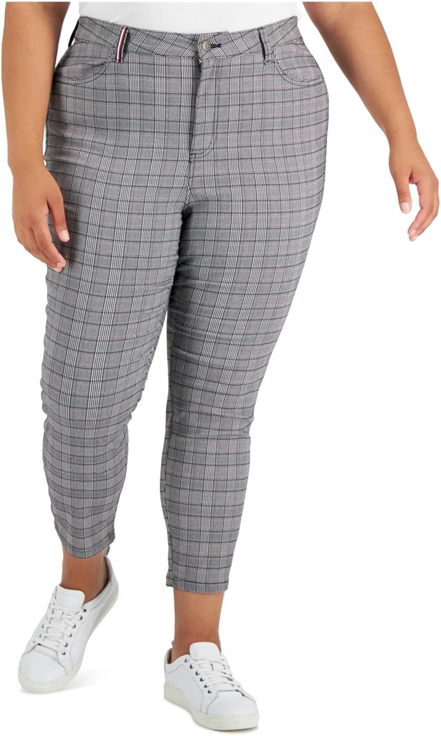 Tommy Hilfiger Womens Glen Plaid Skinny Dress Pants