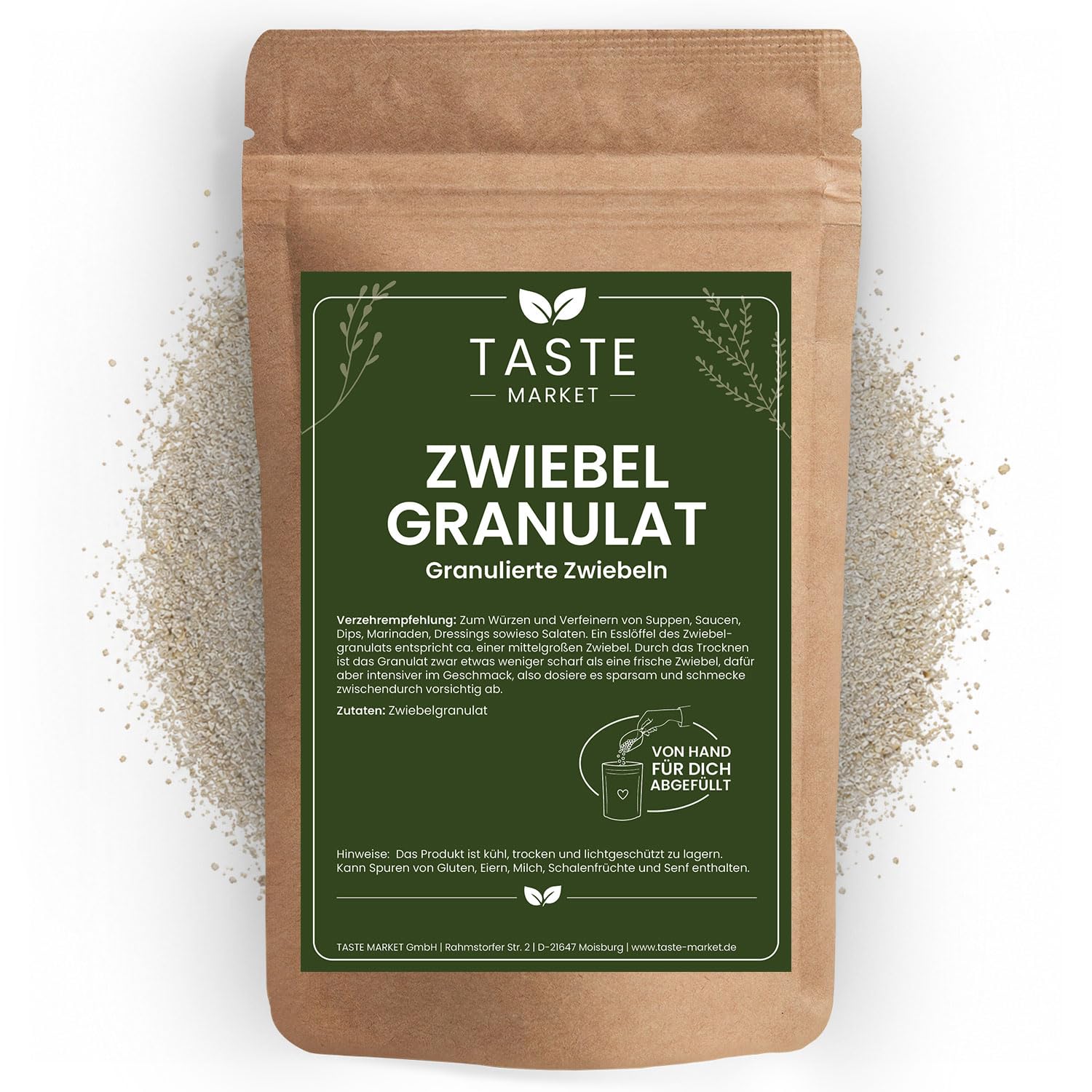 5 kg Zwiebelgranulat | granulierte Zwiebeln | getrocknete Zwiebeln | Zwiebelgeschmack ohne Tränen | Taste Market