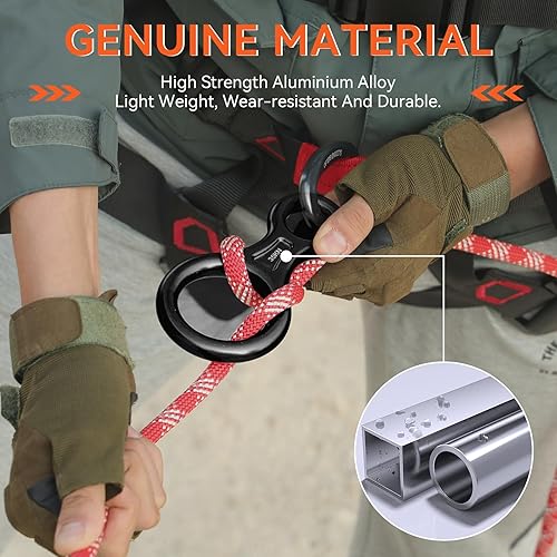 Miniatura 2 de AOKWIT Rescate Figura 8 Descender Escalada Equipo Descenso 35KN7,716.2lbs 7075 Aleación de aluminio Placa de aparejo para Escalada Belaying y