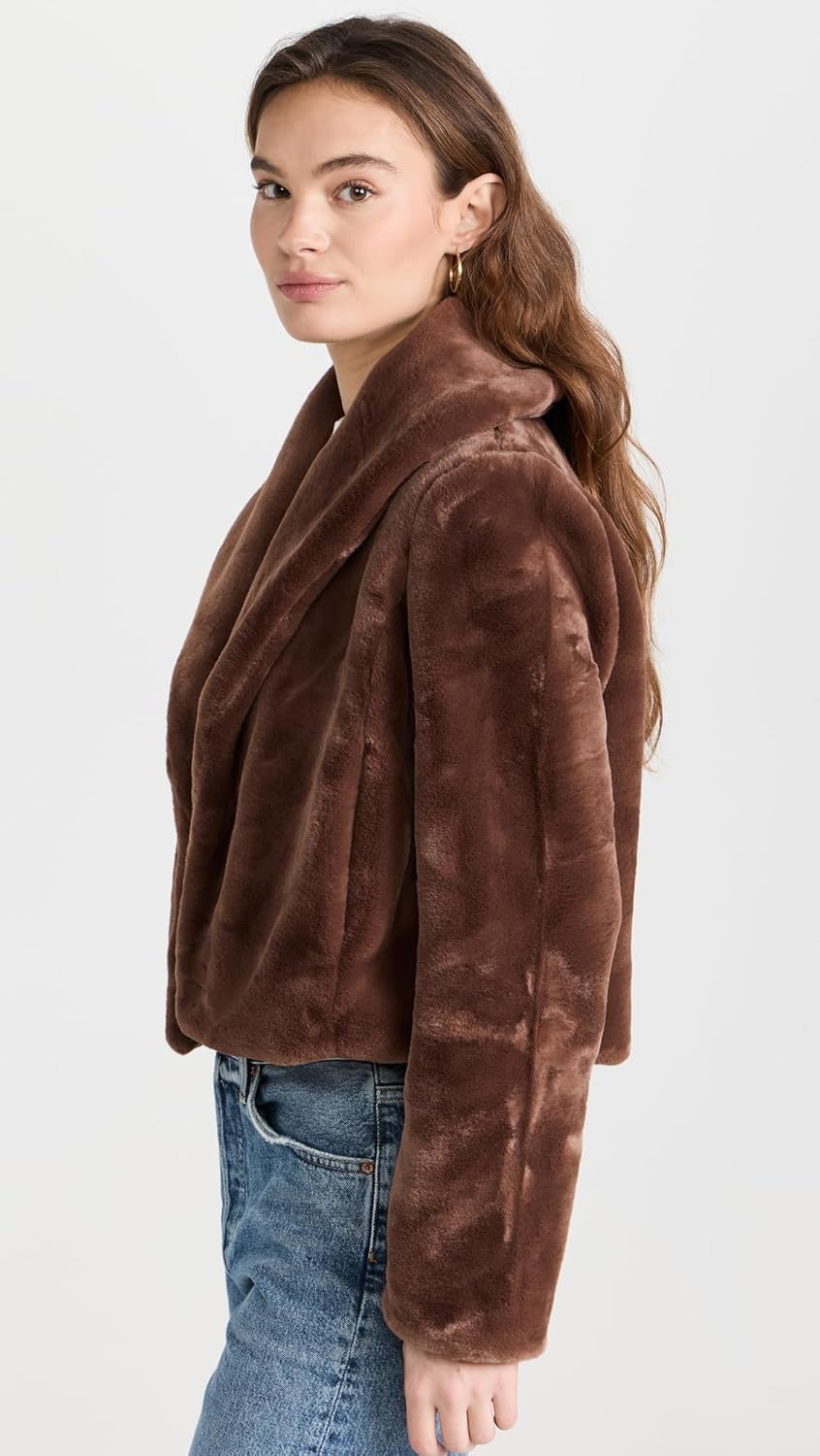 [BLANKNYC] Women's Espresso Faux Fur Martini Jacket - Image 4