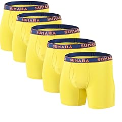 Mens Underwear Breathable Long Leg No Ride-up Boxer Briefs for Men Open Fly M L XL 2XL 3XL