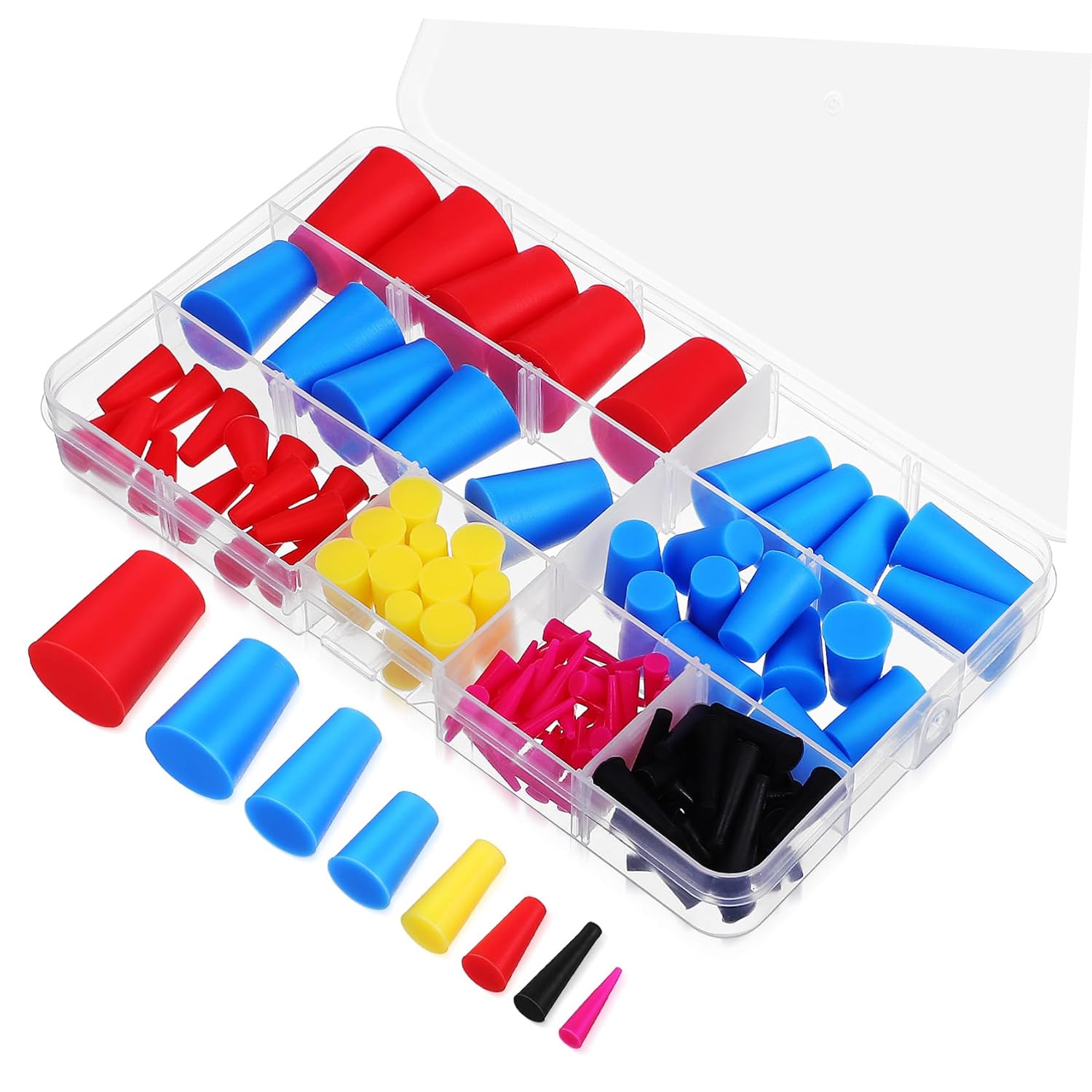 LIFKOME Silicone Stoppers 110pcs Tapered Plug Stoppers Proofing Bottle Caps for Glass Bottles