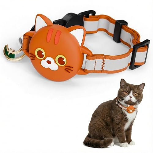 Kittytag - Collar de gato con accesorio compatible con Airtag Apple,reflectante y luminoso GPS con anti…