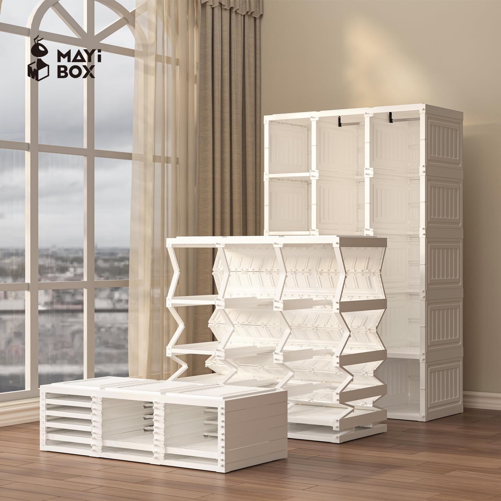 ワードローブ クローゼット 一体折りたたみ式 収納 扉付き 洋服ダンス 楽天市場】ワードローブ 一体折りたたみ式 洋服ダンス ワイドロッカー