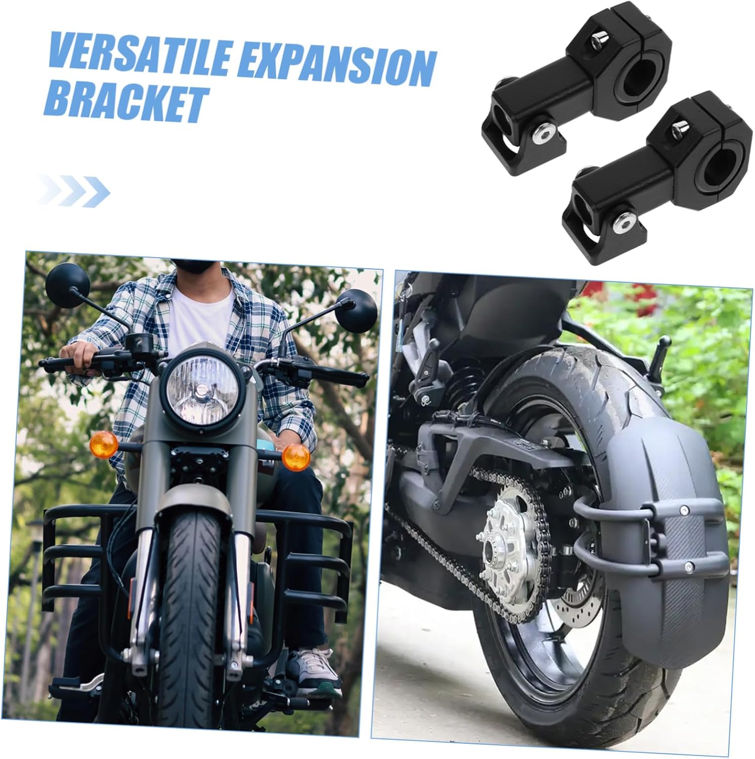 Mikinona 2pcs Motorcycle Mirror Mount Bracket Adjustable Holder for Rearview Mirrors Easy Installation Durable Design Multipurpose Motorcycle Accessories Black