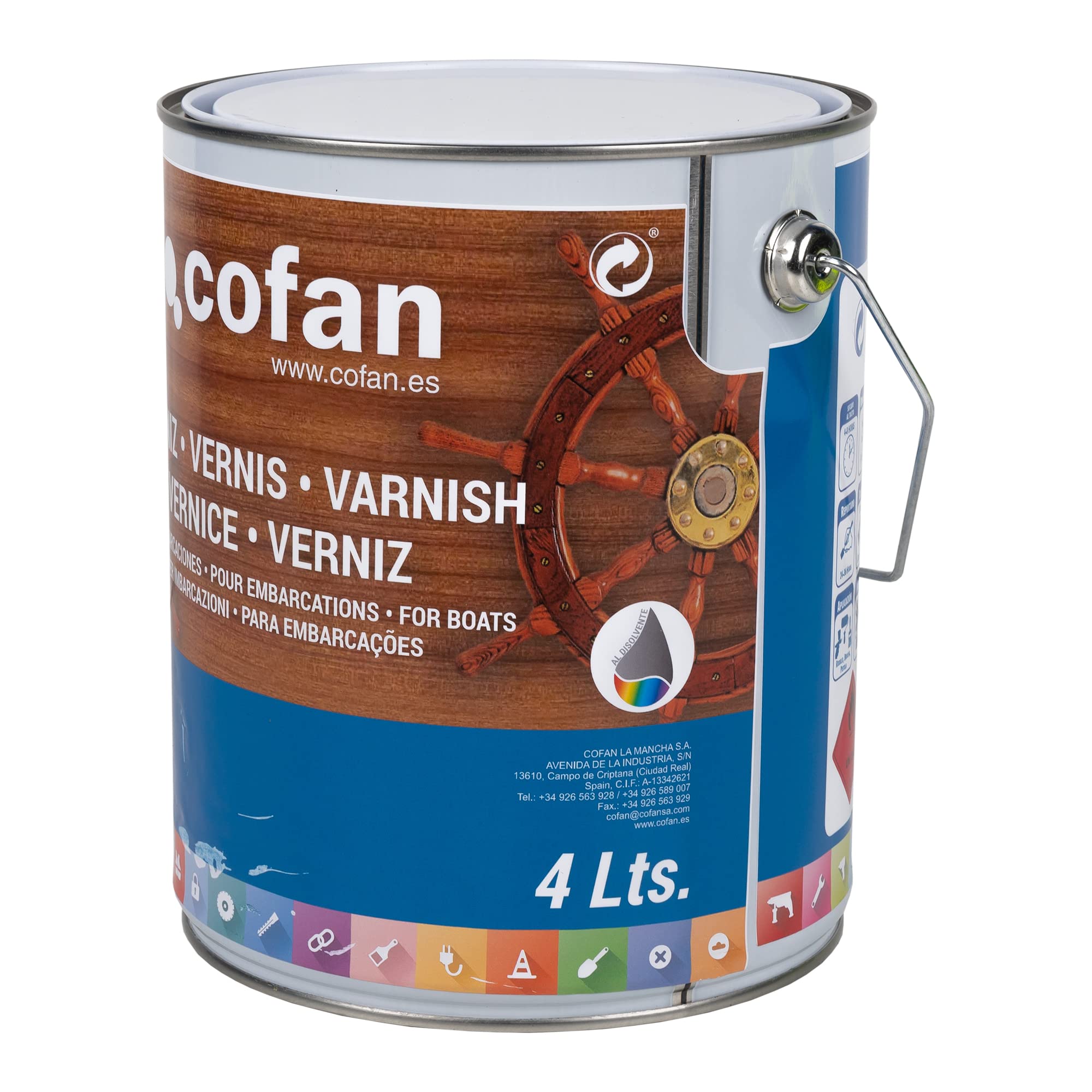 Cofan Barniz para Embarcaciones | Incoloro | Bote de 4 litros