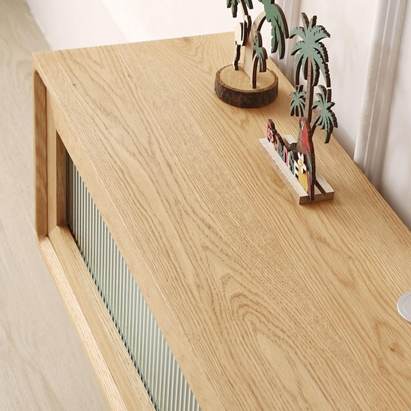 Mueble TV Mueble de TV for colgar en la pared Mueble de TV flotante for montar en la pared con 2 cajones de almacenamiento grandes y un estante abierto con puerta de vidrio Consola de TV Mesa colgante