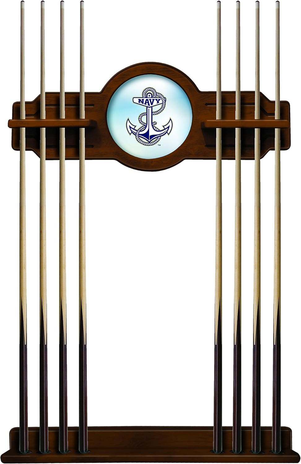 US Naval Academy (Navy) Cue Rack in Chardonnay Finish by Holland Bar Stool