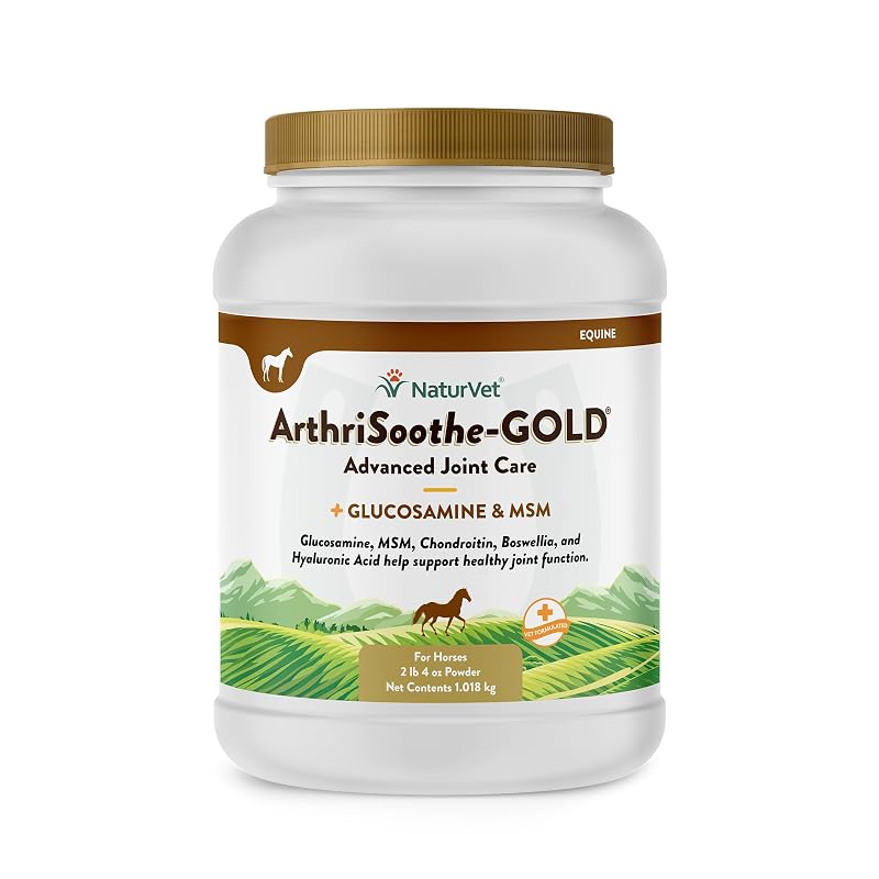 Suplemento para articulações de equinos em pó NaturVet ArthriSoothe Gold, 16 oz (aprox. 454 g)