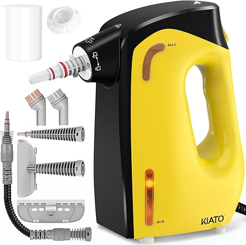 Limpiador de vapor de mano vaporizador de mano para limpieza con botón de bloqueo de vapor para vapor manos libres vapor continuo con tiempo de uso