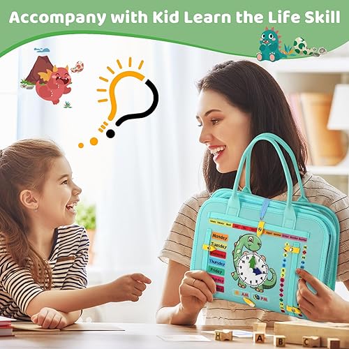 Miniatura 7 de Tabla de actividades para niños pequeños de 1 año, libro Montessori de juguete ocupado para niños pequeños de 1 a 3 años con habilidades motoras de