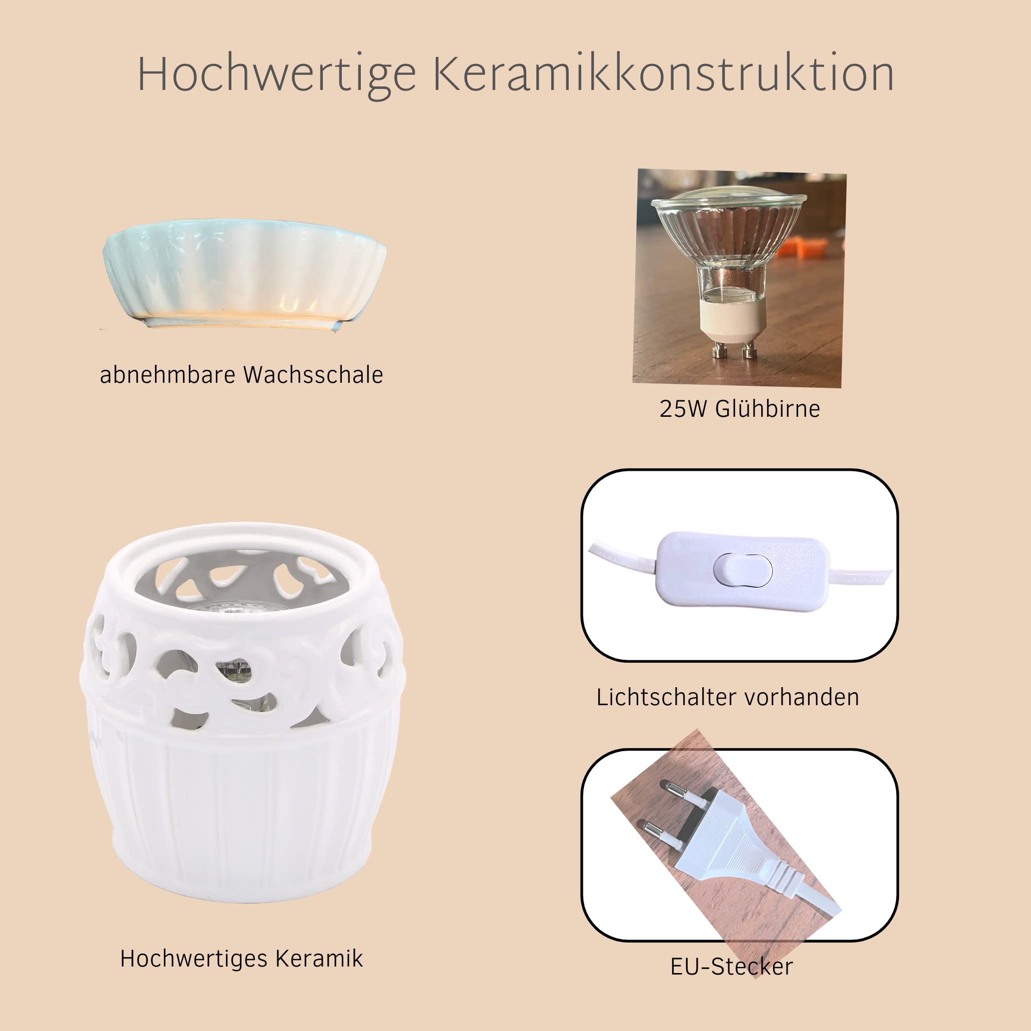 BORDEAG Elektrische geurlamp, 80 x 70 mm, elektrische