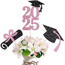 ALISSAR 18-Pack Double Sided 2025 Graduation Party Centerpiece Sticks-Graduation Decorations Class of 2025 pink