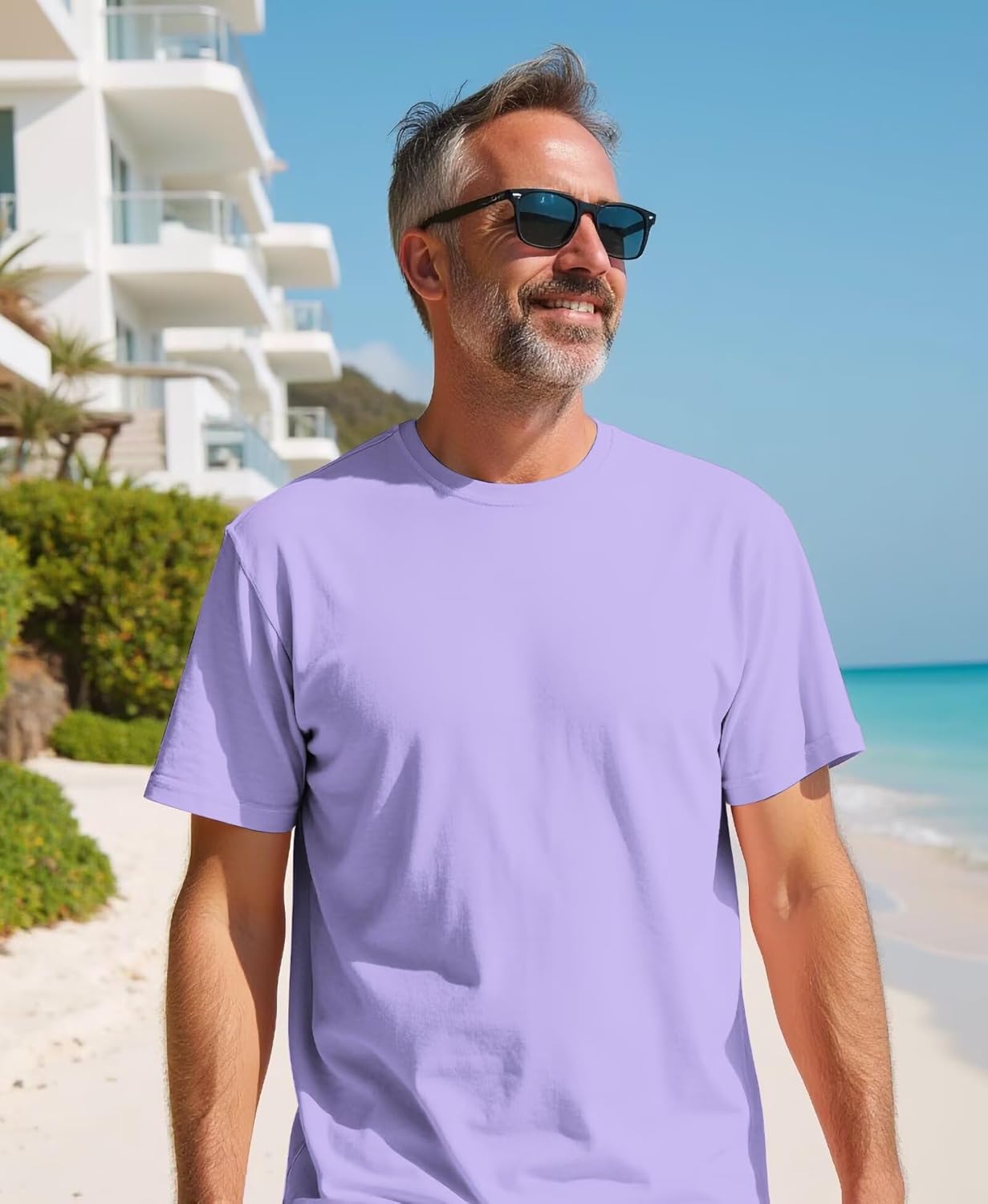 Mens T-Shirt Plain Crewneck Moisture Wicking, Relaxed Fit Tee Shirt Short Sleeve Soft Breathable Tshirt Casual Basic - Image 3