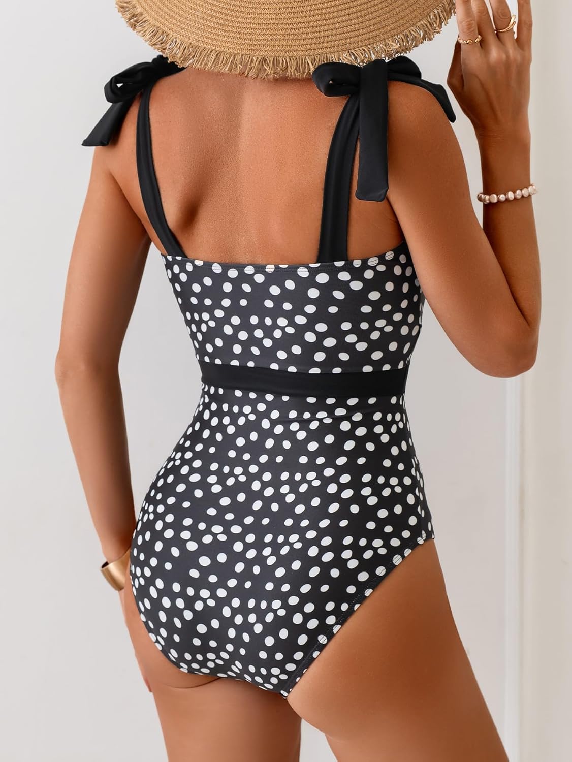 Aidonger One Piece Retro Bathing Suit for Women 2026 Modest Swimsuit Classic Swimwear Tie Swim Suit