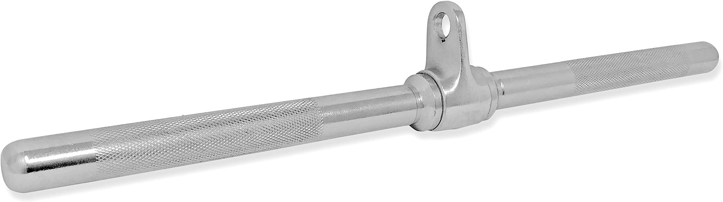 Revolving Straight Bar Attachment for Cable Machine | Extra-Smooth Rotating Joint | Heavy Duty Steel | Professional Curling Bar for Isolating Biceps, Triceps & More (Chrome, 20 inches)