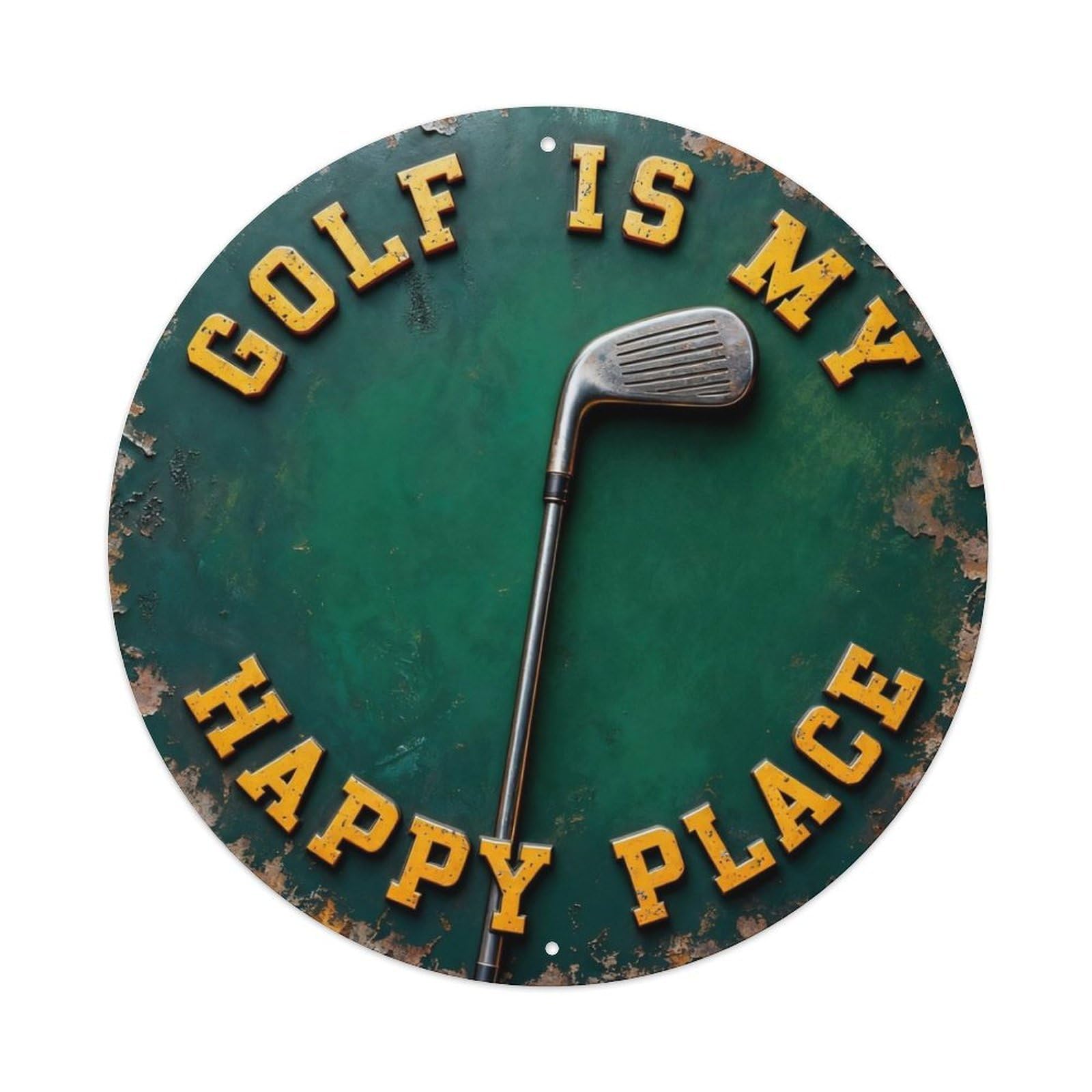Golf Is My Happy Place Metal Tin Sign Plaque