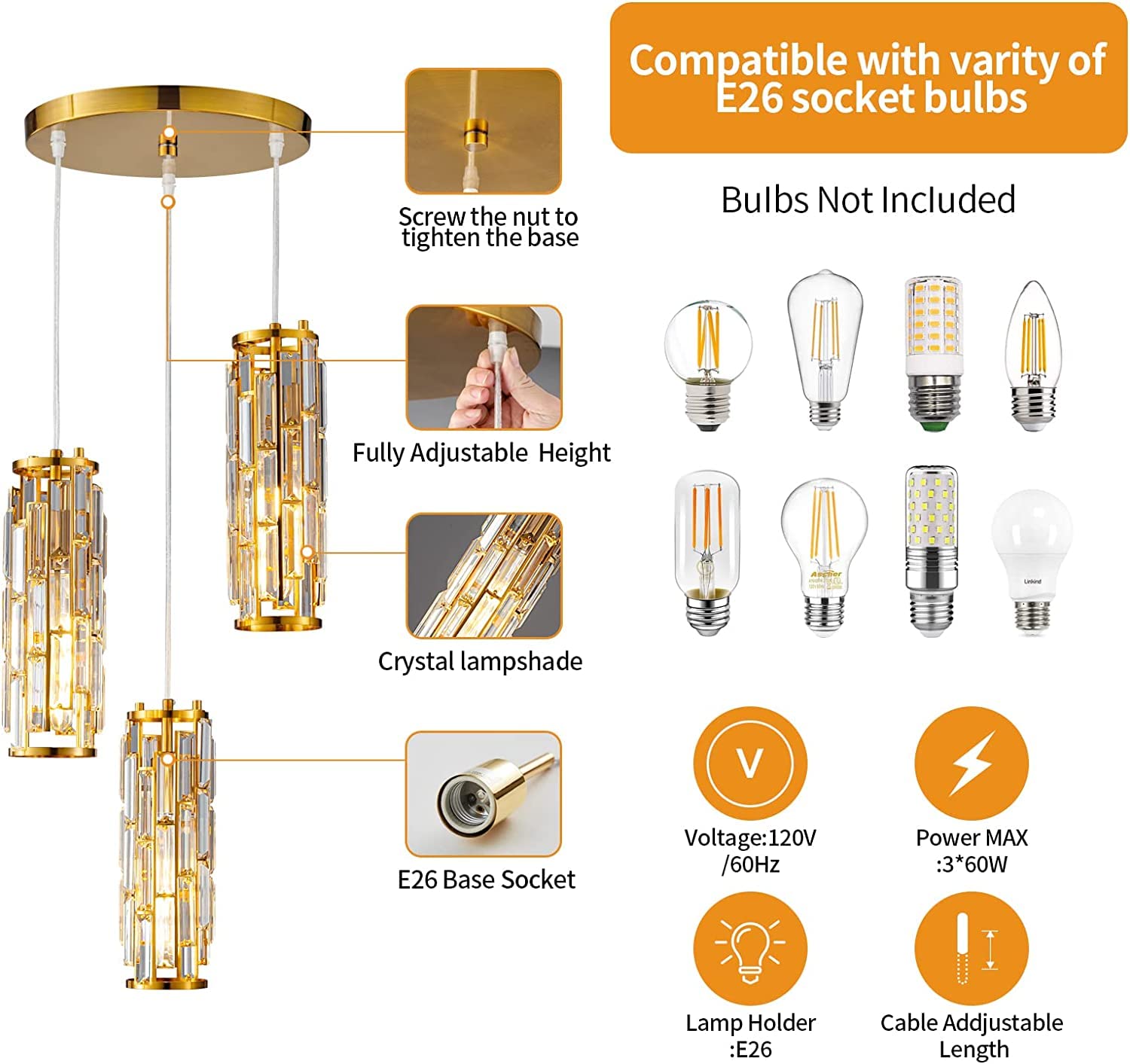 Moderne Kroonluchter Keuken Qcyuui Verstelbare Goudkleurige Plafondlamp, 4 Lampen, Hanglamp, Zwarte Hanglamp, Industriële Boerderijkroonluchter Voor Keuken, Eetkamer, Hal En Hal Gouden Semi Flush Mount