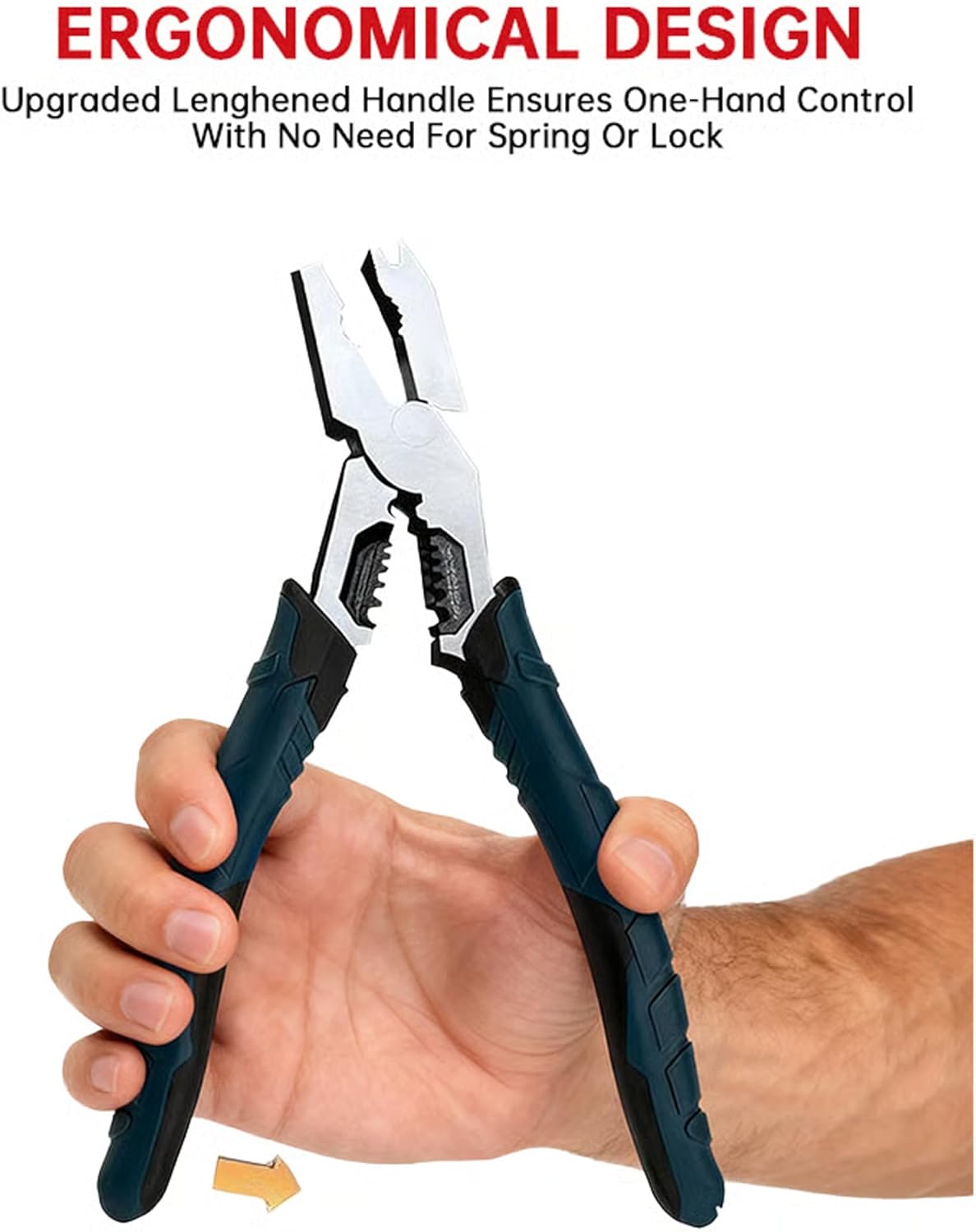 Industrial-Grade Multi-function Cutting Pliers - Heavy-Duty 9-in-1 Multi-functional Pliers Nail Puller with High-Leverage Design - Easily Cuts Through Thick Steel Wire Ropes, Iron Wires & Cables (2)