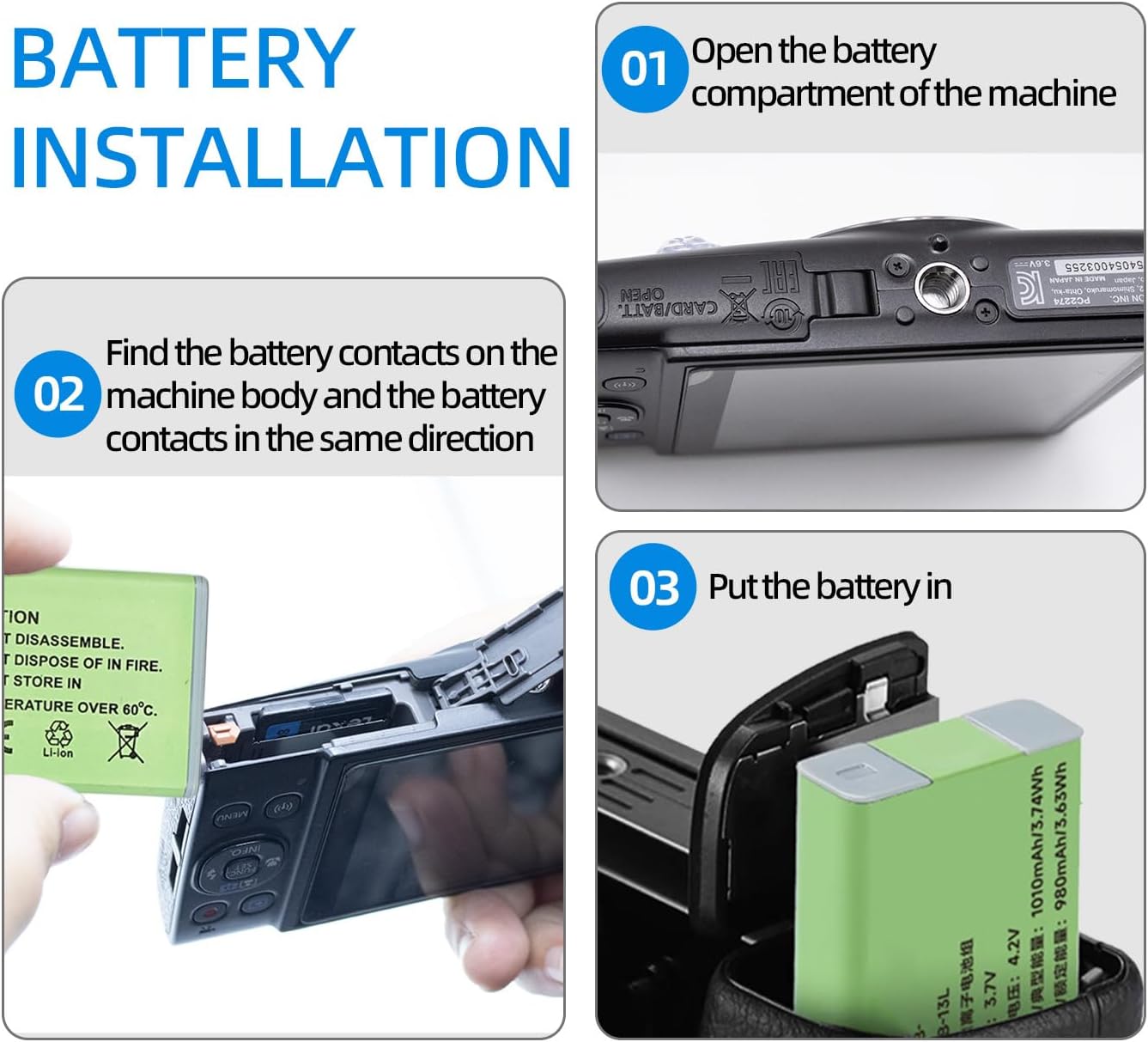 1500mAh NB-13L Battery Compatible with Canon PowerShot SX740 HS, G1 X Mark III, G5 X, G5 X Mark II, G7 X, G7 X Mark II, G7 X Mark III, G9 X, G9 X Mark II, SX620 HS, SX720 HS Digital Cameras