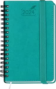 LEUCHTTURM1917 Agenda Semainier 2025 A6 Souple Sauge - Version Anglaise, Planification Quotidienne