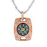 MecArmy CMP2 Copper Mini Compass, Pocket Compass Hiking Survival, Small IPX5 Waterproof, Glow-in-The-Dark, Compact, Necklace Pendant, Keychain & Lanyard Mount, Ideal Gift for Outdoor Enthusiasts