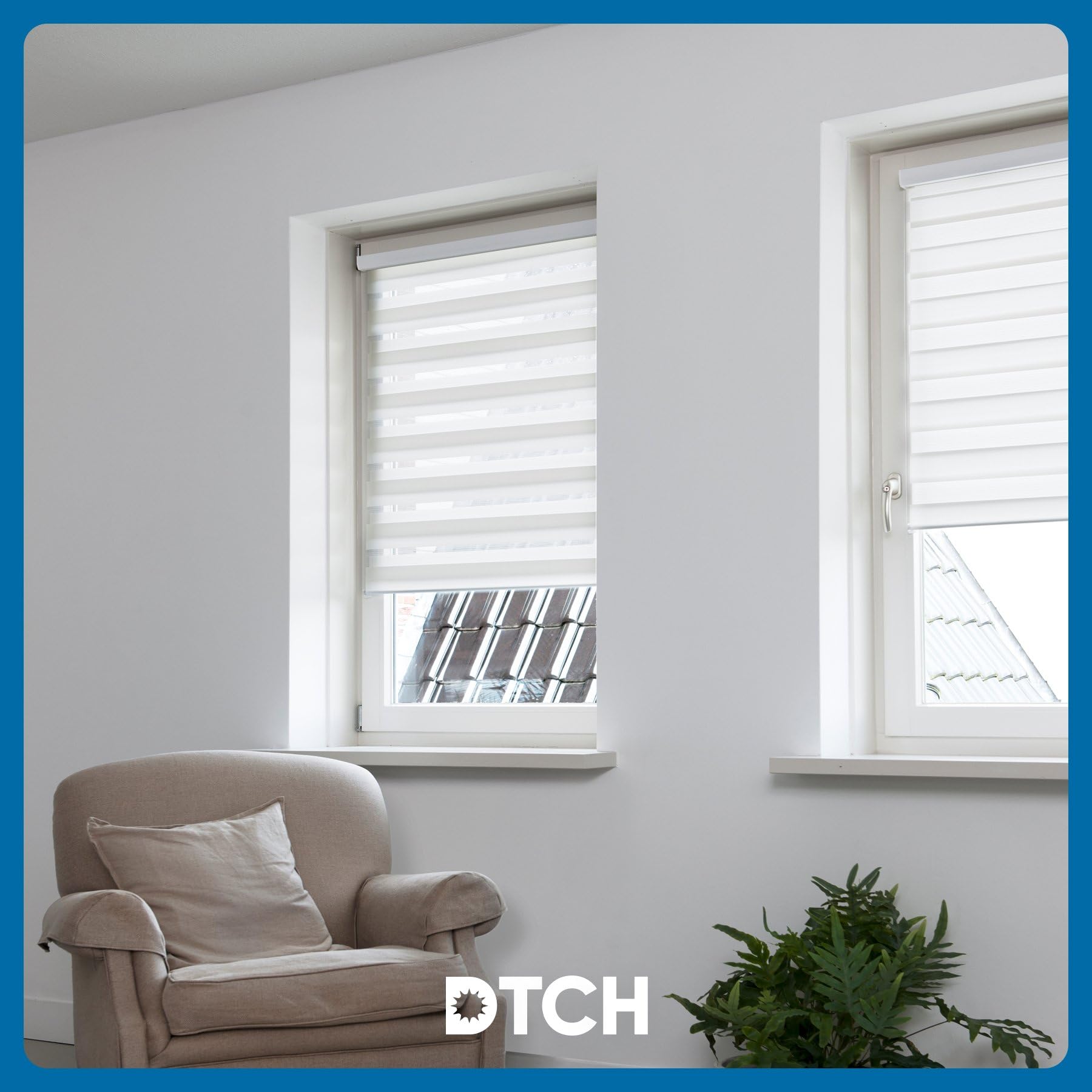 DTCH® Store Enrouleur Jour Nuit avec Caisson, Blanc, 200 x 175 cm