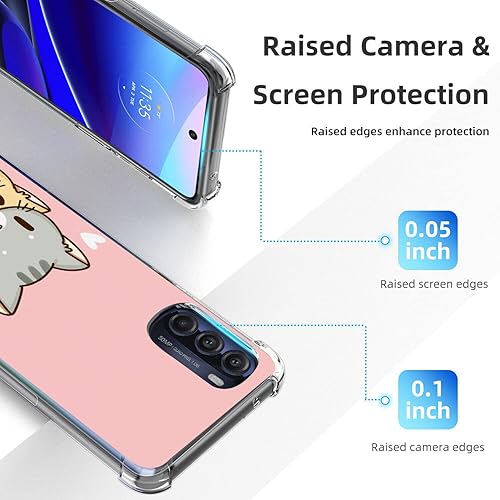 Miniatura 3 de Beaucov Moto G 5G 2022 - Funda protectora contra caídas de gato amarillo y gato verde, a prueba de golpes, carcasa protectora de cuerpo completo
