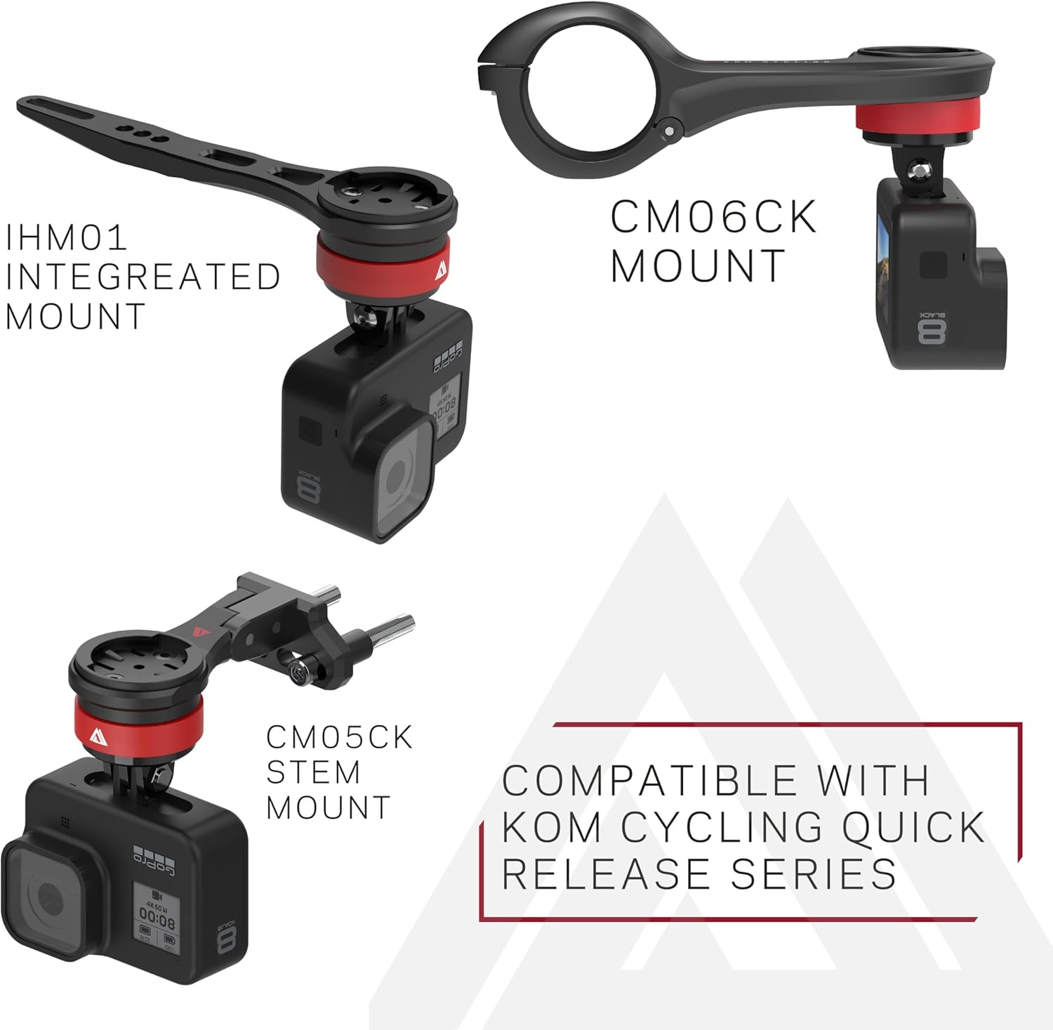 KOM Cycling Integrated Handlebar Mount Wahoo Mount for Integrated Handlebars Made with CNC Alumninumn fits Bars Such as, FSA, Canyon, Ritchey, and Many Others! (Mount with Adapter)