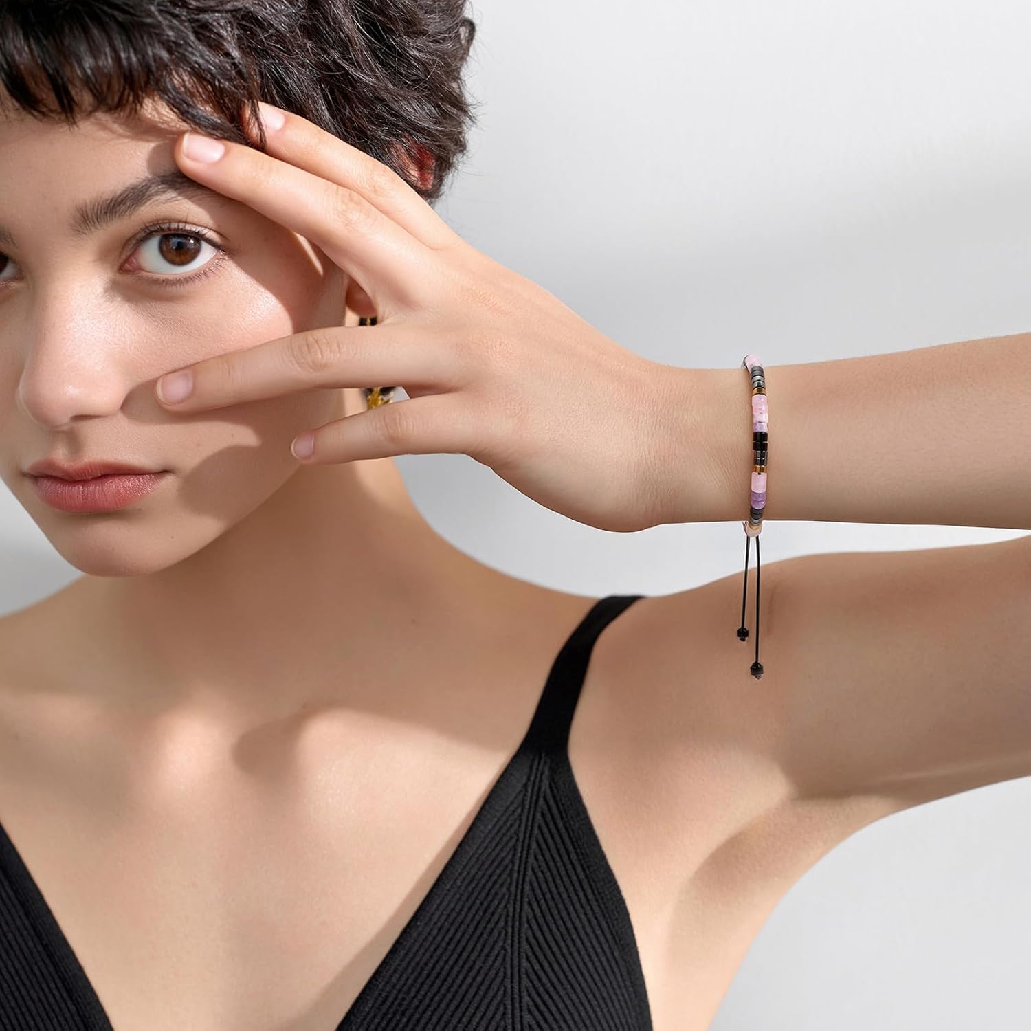 GolbalJew Healing Crystal Stone Bracelets for Women Adjustable Rope Spiritual Protection Bracelet Crystals and Stones Beads Meditation Jewelry Gifts - Image 4