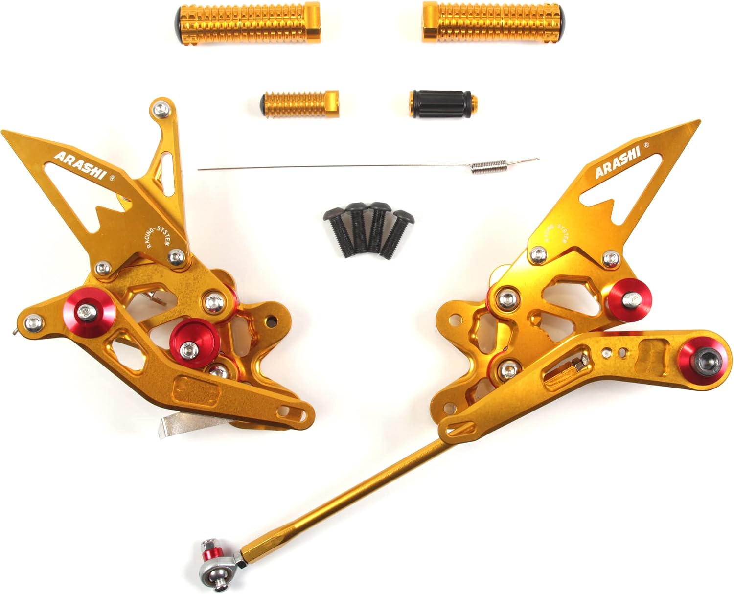 V2.0 Adjustable Rearsets Compatible with Suzuki GSXR 600 750 2018-2023, Gold