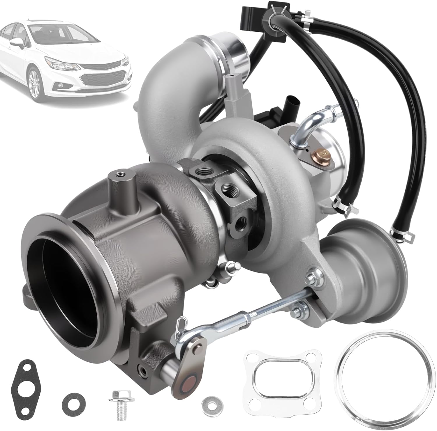 NEW 1.4L Turbo Turbocharger TD025 Compatible with 2016-2019 Chevy Cruze, 2019 Chevy Trax 1.4L L4, 2016-2023 Chevy Malibu, 2016-2019 Buick Encore 1.4L L4 OEM# 667-206 25206071 12685682 12668293