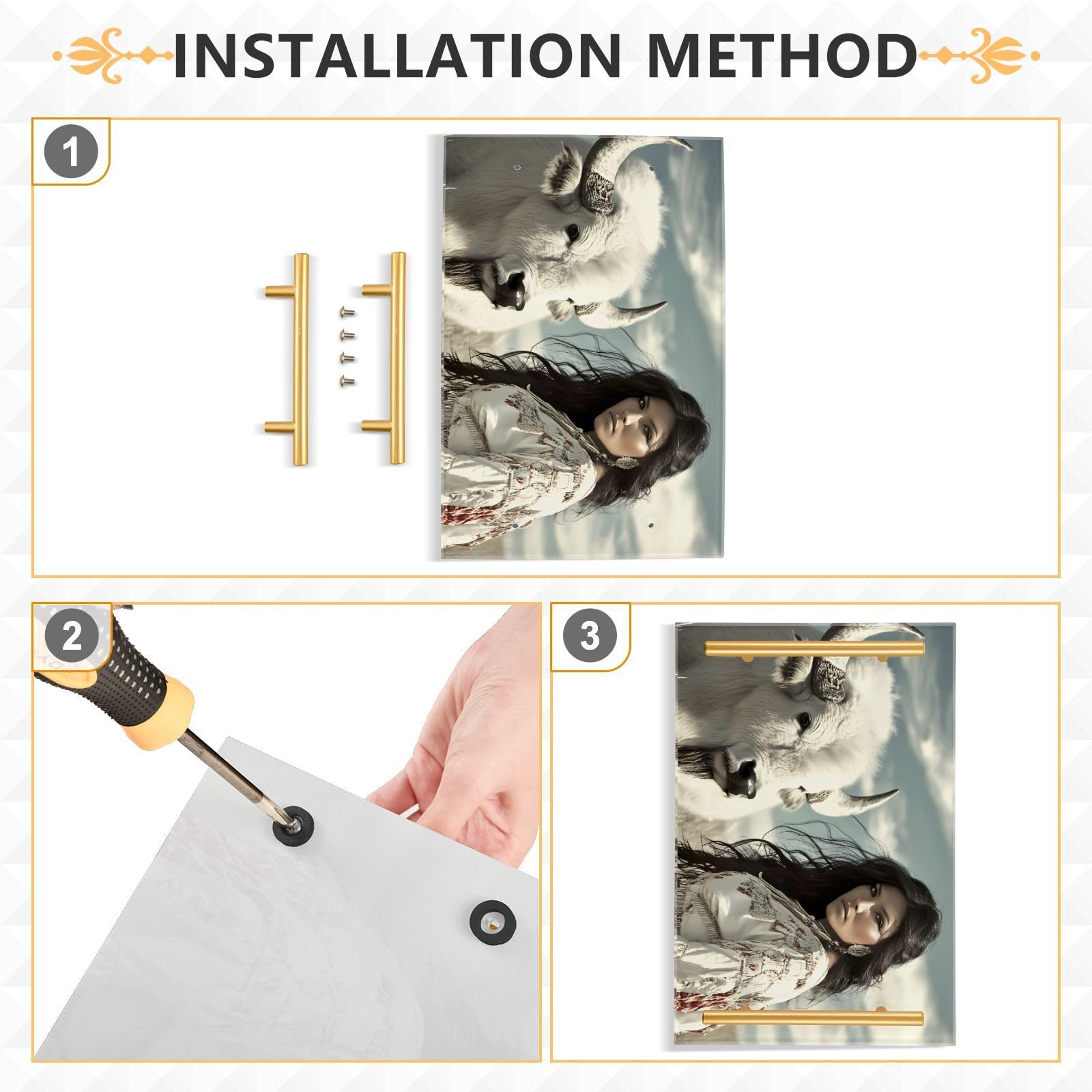 NFMILI Animal Woman Vanity Tray Rectangle Acrylic Bathroom Tray Serving Trays for Centerpieces Modern Home Decor for Kitchen Bathroom Bedroom Living Room 7.9 × 11.8 inch