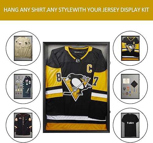 Miniatura 19 de Estuche de exhibición con marco de jersey, caja de sombra grande con cerradura, marco de jersey deportivo con 98% de protección UV acrílico y 2