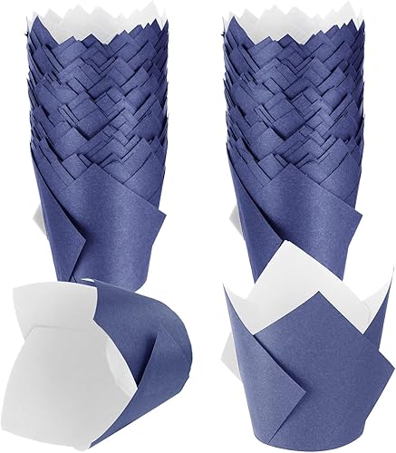 Miniatura 8 de Jutom Paquete de 200 forros de tulipanes para cupcakes, tazas de papel para hornear, a prueba de grasa, forros para magdalenas, resistentes a la