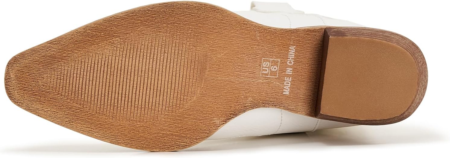 Women's Cowboy Boots - Fashionable Embroidered Cowgirl Western Boots with Chunky Heel, Snip Toe, and Mid Calf Design