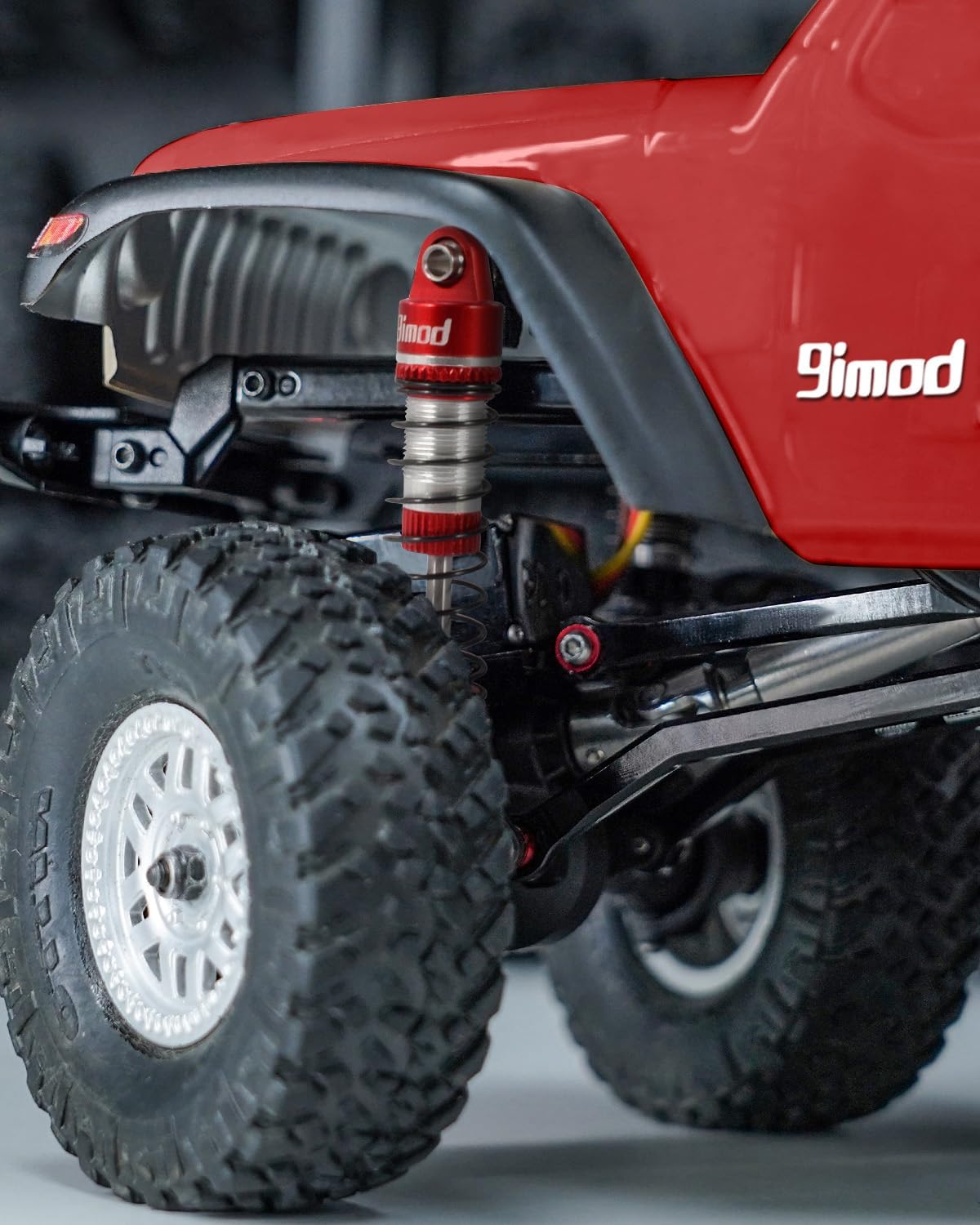 53mm Shocks - Aluminum Threaded Shock Absorber Oil Damper for TRX4M TRX4MT 1/18 RC Crawler Upgrade Parts (Red)