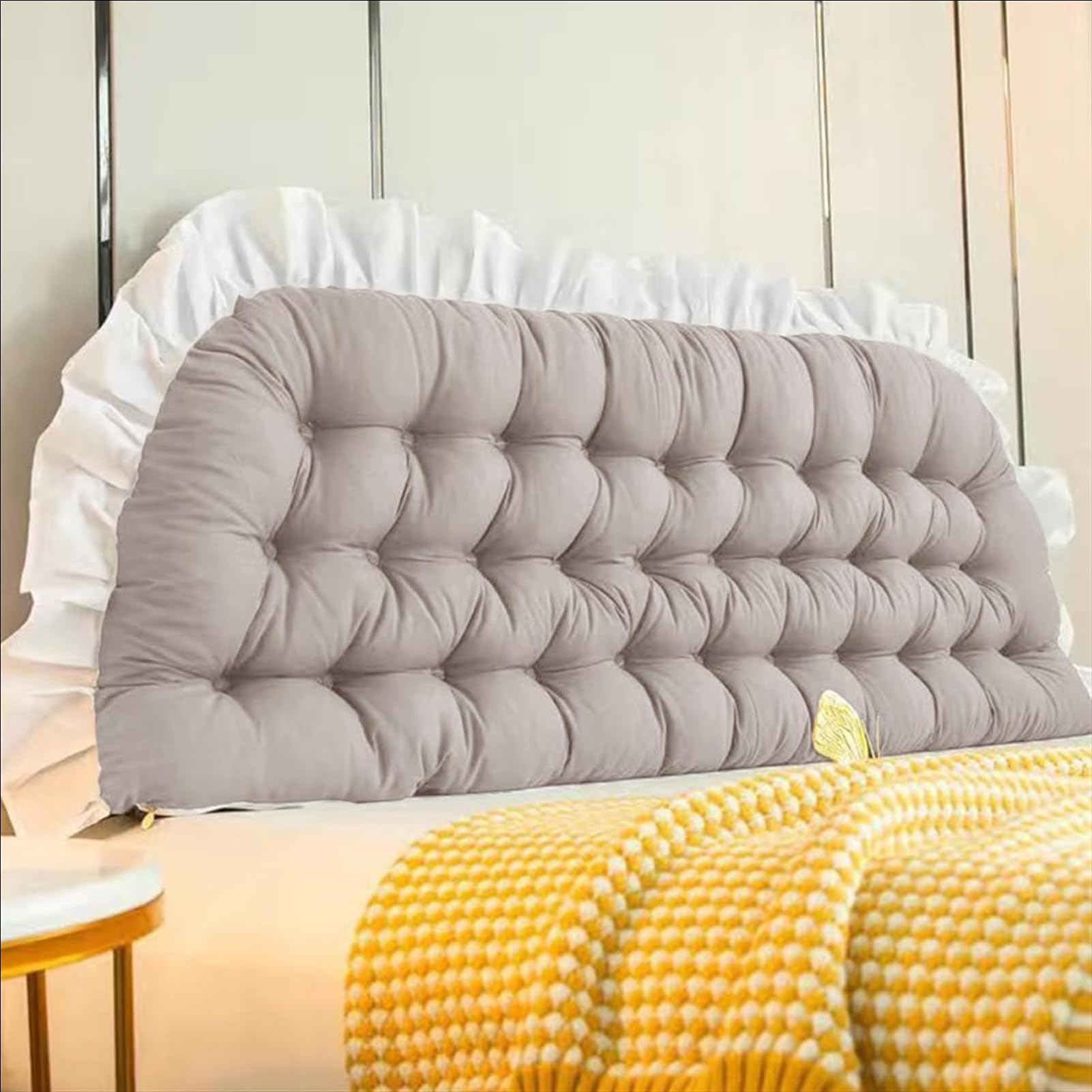 Almohada cilíndrica de lectura larga con lazos, 50 x 180 cm, funda extraíble, cojín de apoyo para cama y sofá, almohada de posicionamiento ergonómica, ideal para comodidad y relajación