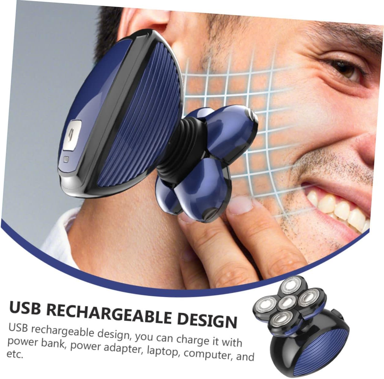 GALPADA Electric Shaver USB Rechargeable Razor for Men Lightweight Portable Hair Trimmer with Floating Head for Precise Grooming for Beard and Trimming