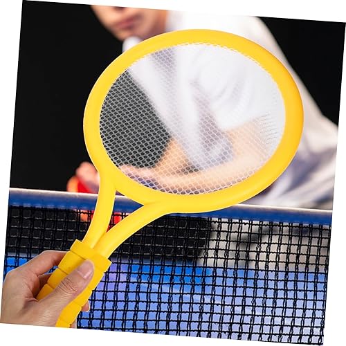 Miniatura 4 de Raqueta de tenis ligera para principiantes, raquetas de plástico en verde amarillo juego de captura al aire libre para niños que mejoran las